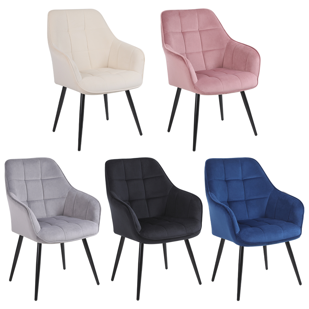 Pink dining chair with armrests